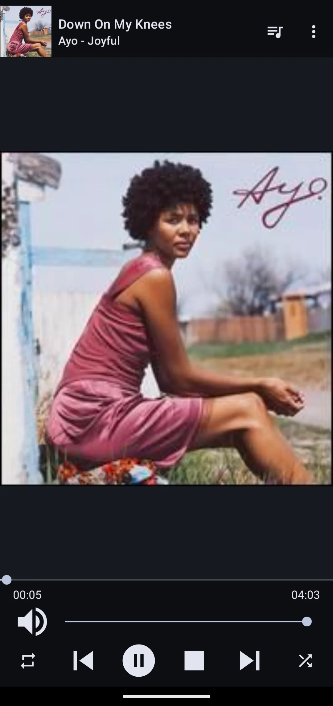 MALP Android app playing a USB track with album cover art, seek bar, and playback controls