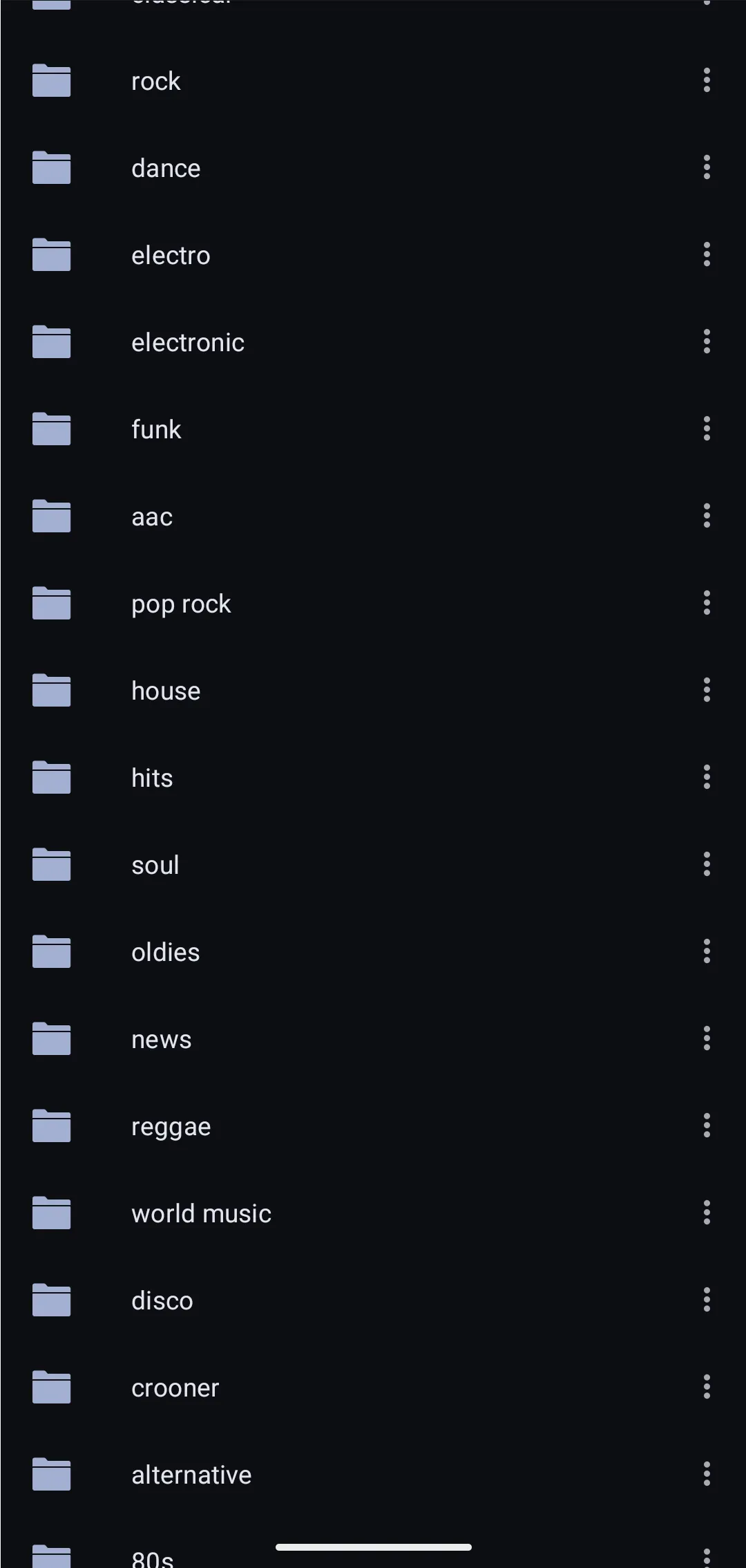 Tags list: rock, dance, electro, funk, pop rock, house, hits, soul, oldies, news, reggae, world music, disco, crooner, alternative, 80s